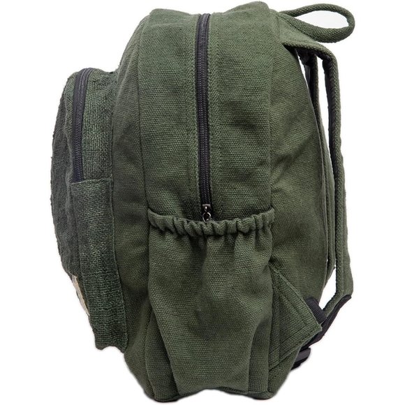 Women Men Green Organic Hemp Backpack Bag main image 5